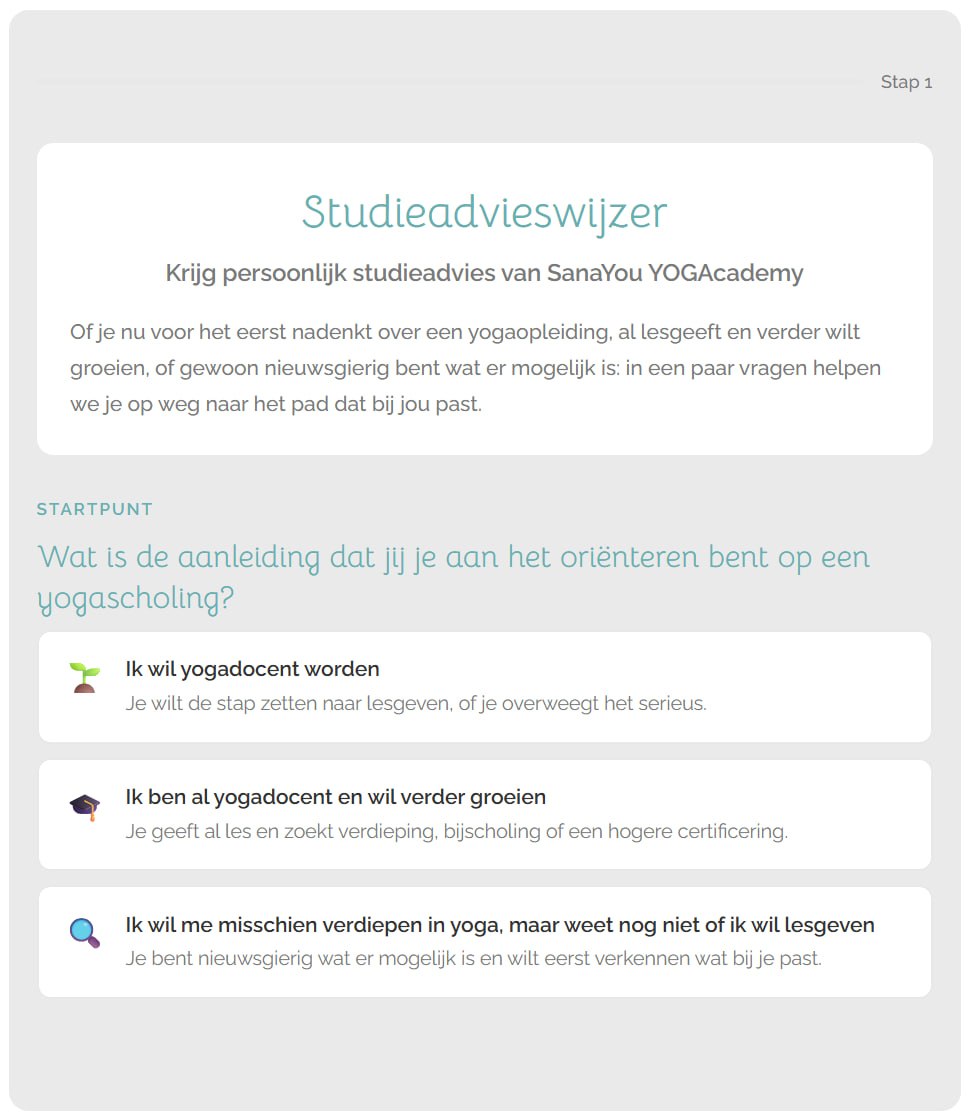 Studieadvieswijzer - Stap 1